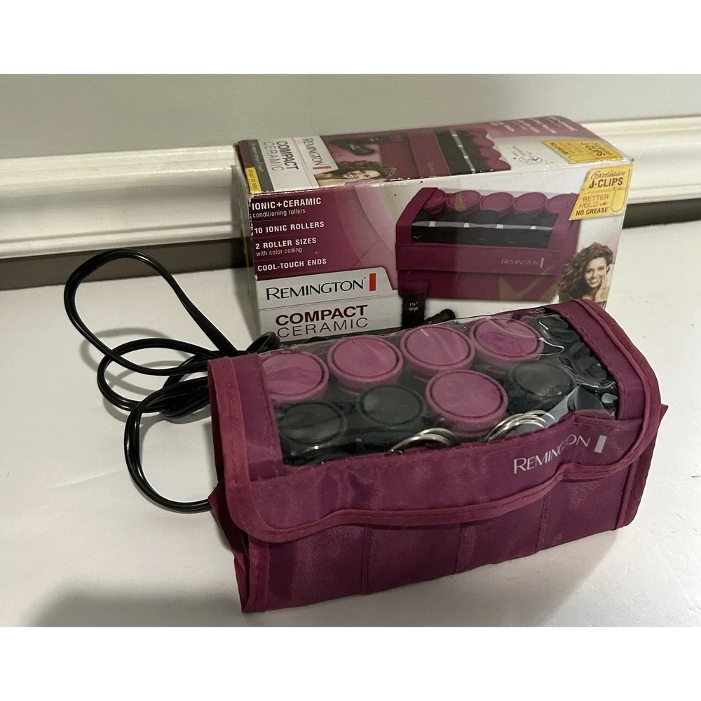 REMINGTON STYLE CURL ENVY TRAVEL ON THE GO ROLLER STEAM SET IN CASE Tested